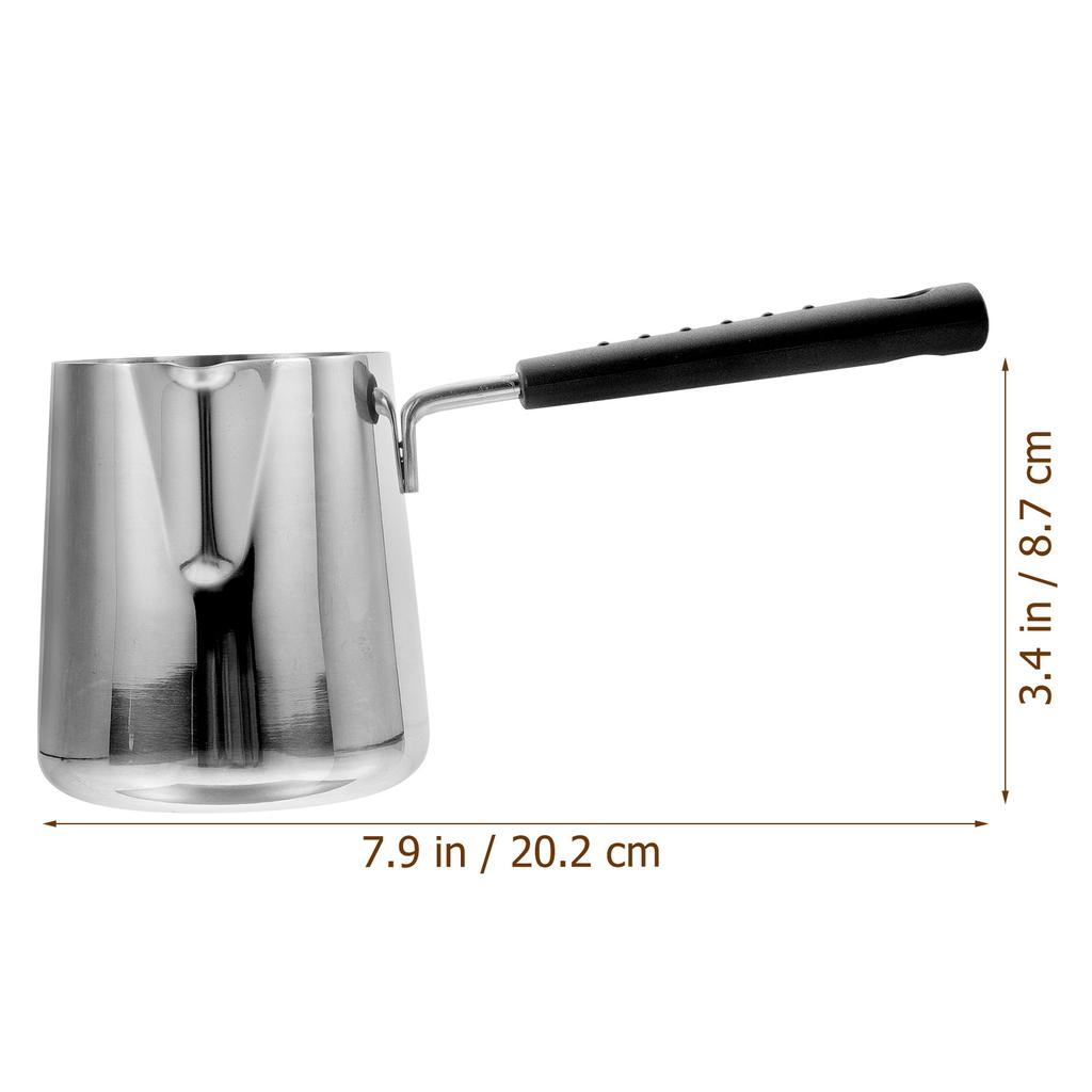 Stainless Steel Small Sauce Pan with Ergonomic Handle Smooth Bottom for Rapid Even Heat On Gas Induction Oil Melting Kitchen