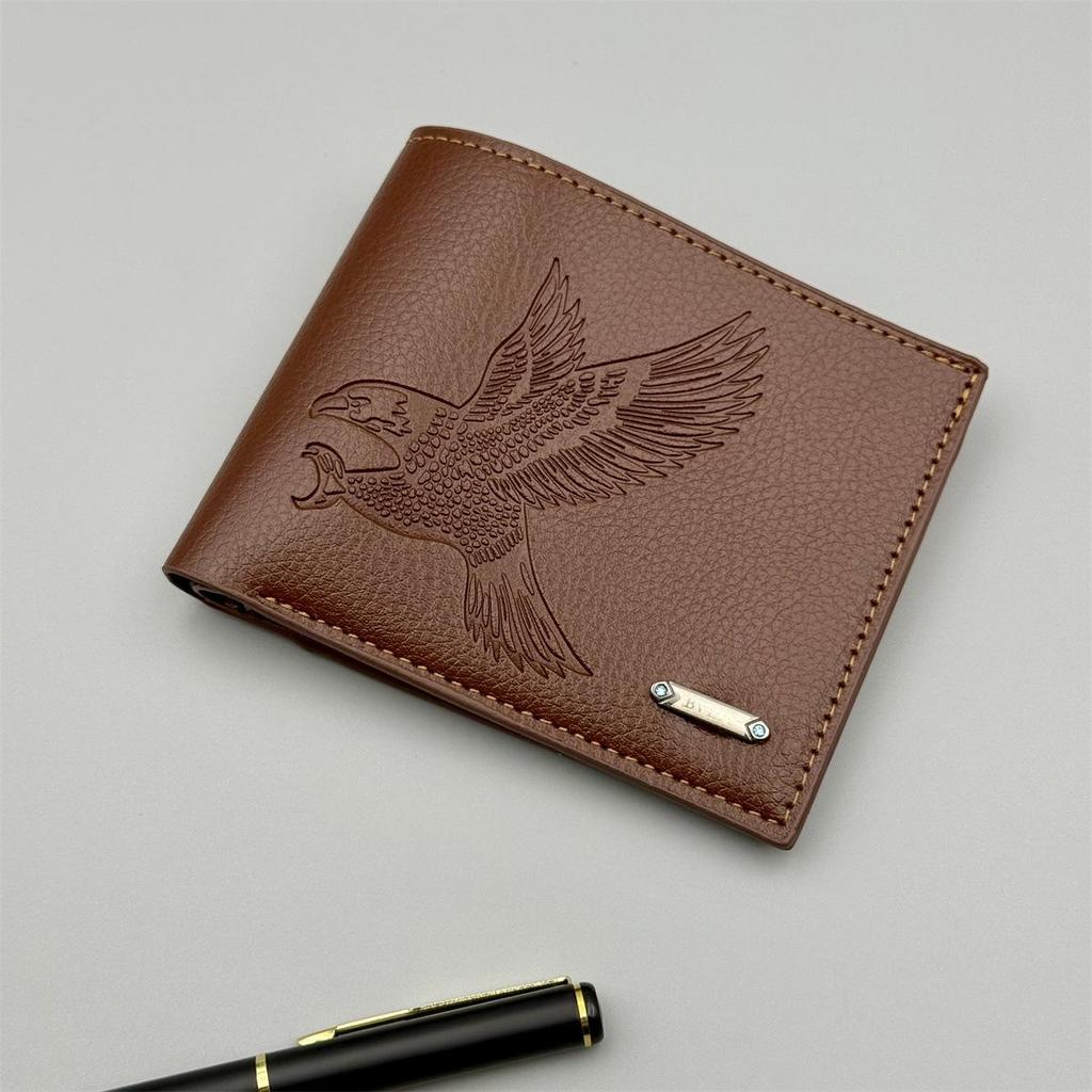 Men's Eagle Pattern Soft Leather Slim Wallet: Popular Fast-Selling Style