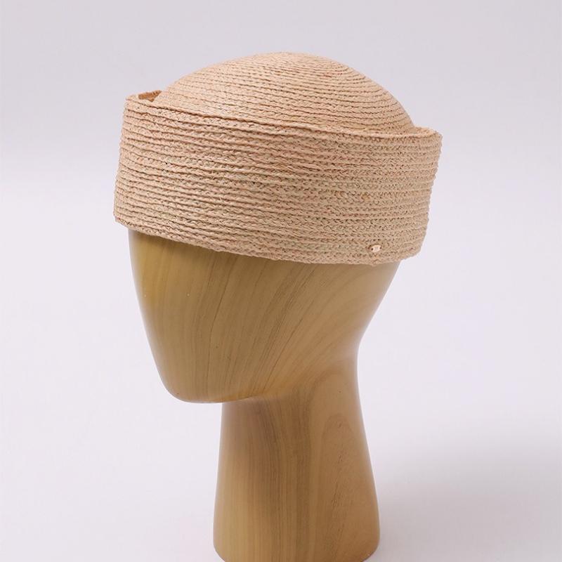 My Extreme Outdoor Activities Women's Natural Uspop Raffia Straw Pillbox Hat Summer Handmade Woven Straw Beret Designer Style Adjustable Cap 55-58Cm