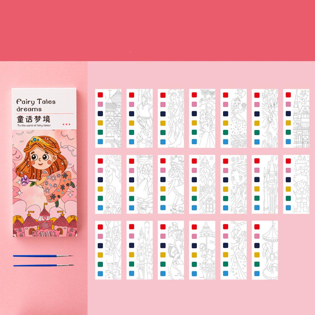 High-Quality 20 Pages+2 Pens Watercolor Picture Book Kindergarten Colored Graffiti Enlightenment Note Picture Book