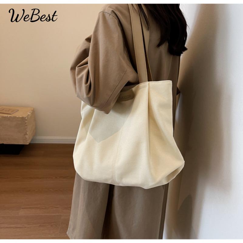 

Large Capacity Canvas Tote Shoulder Handbag for Students хакі