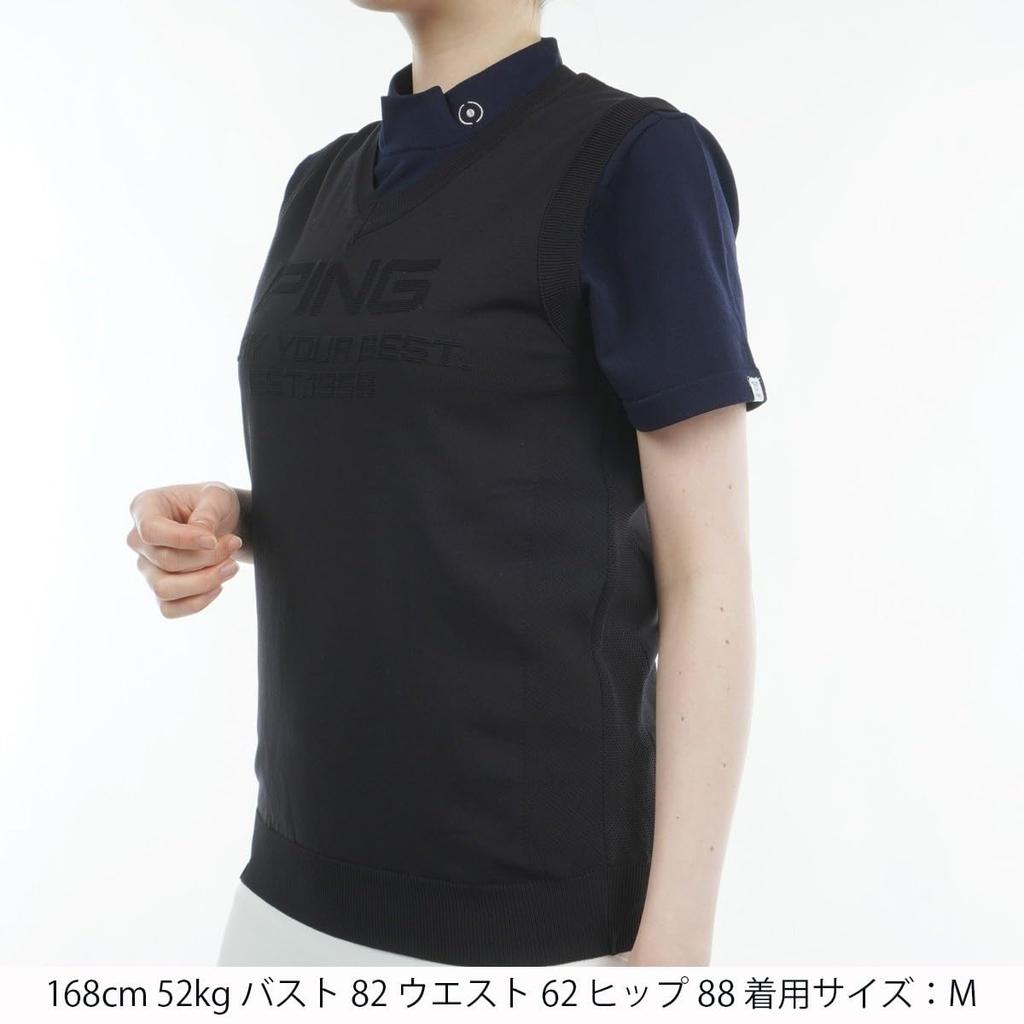 Ping Apparel Women's V-Neck Knit Vest (Jacquard Knit) / Golf / 622-4174202 010_Black, Size S