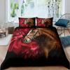 White Horse Pink Cherry Blossom King Full Bedding Set Watercolor Floral Duvet Cover Animal Quilt Cover Polyester Comforter Cover