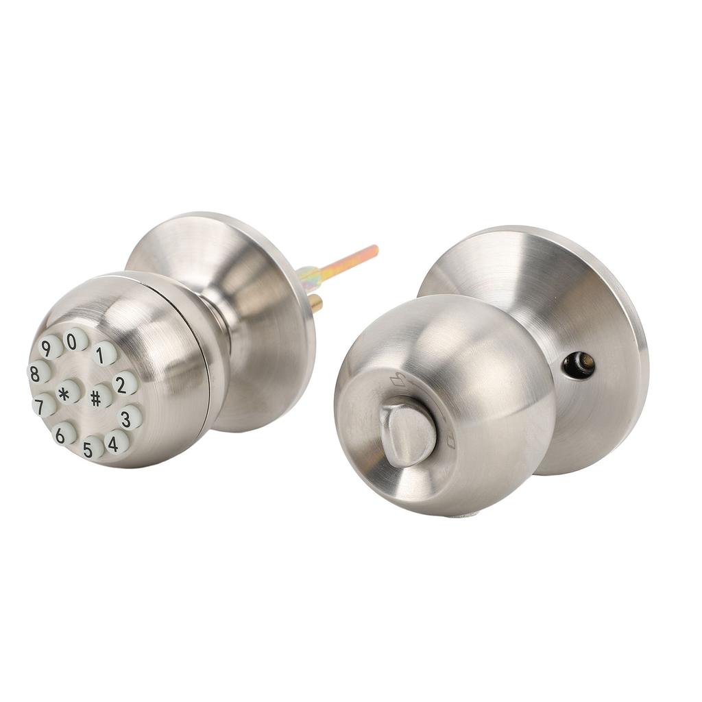 Keypad Door Knob with Lock and Key Round Electronic Entry Door Knob Lock for 35‑55MM Thickness Door Apartment Garage