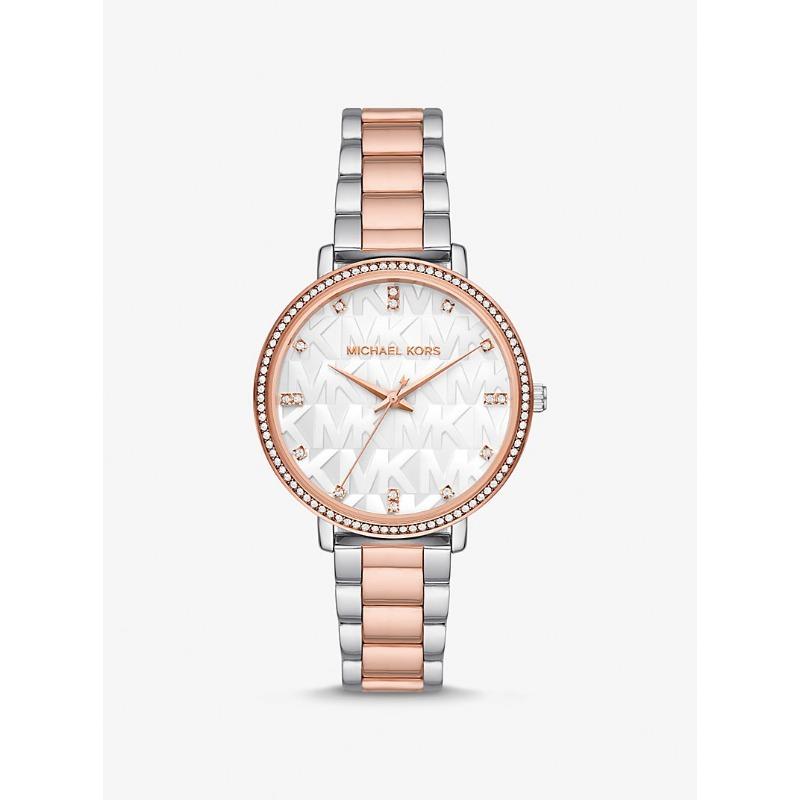 Michael Kors Pyper Two-Tone Embossed Logo Watch MK4667 розового золота