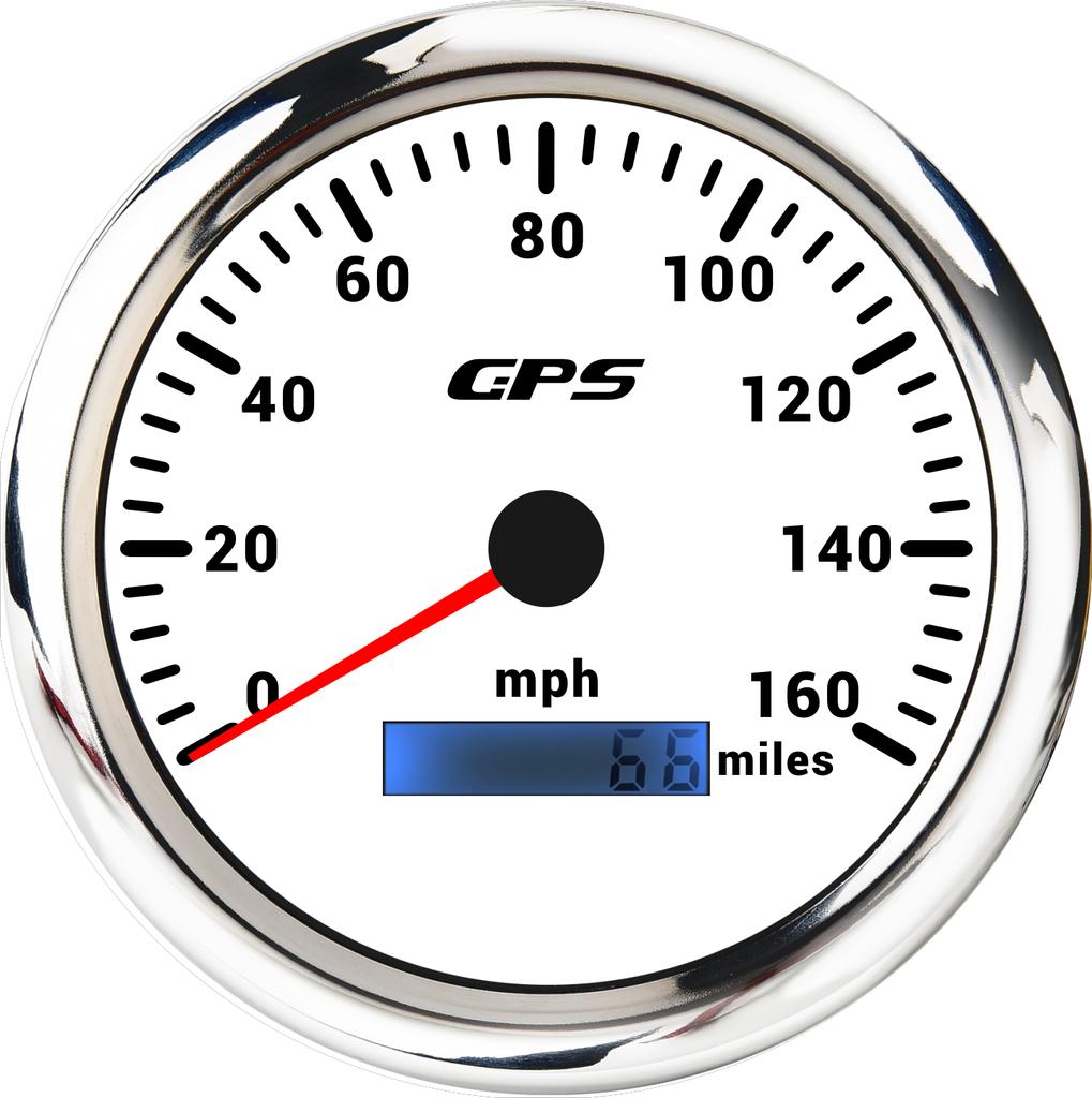 80/120/160MPH 110mm Speedometer GPS Car Odometer Tachometer 7 Color Light Digital Speed Gauge with GPS Antenna Fit Boat Marine