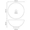 VidaXL Lavabo Rond de Luxe de Salle de Bain Vasque à Poser de Toilette Lave-mains Salle Cosmétique Intérieur Gris Clair Mat 146971