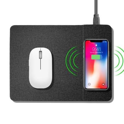 Fast Wireless Charger - Gray - Mouse Pad - Qi Compatible - 100g - Plastic and Silicone