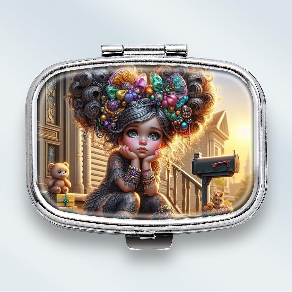 

Mini Metal Jewelry Box, 2 Grids Portable Storage Case, Travel Small Organizer for Earrings and Tiny Items разноцветный