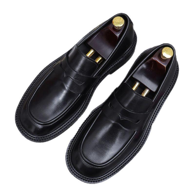 Fashion Luxury Men's Penny Loafers Genuine Leather Solid Pattern Slip on Wedding Party Dress Shoes for Men Office Casual Footwear