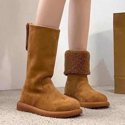 Fleece Thickened Comfortable Warm Snow Boots Suede Short Boots New Thick Heel Sleeve Martin Boots Fashion Boots