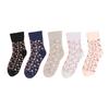 5 Pairs Autumn and Winter Vintage Small Floral Ladies Mid-tube Mori Department College Socks Mid-tube Socks