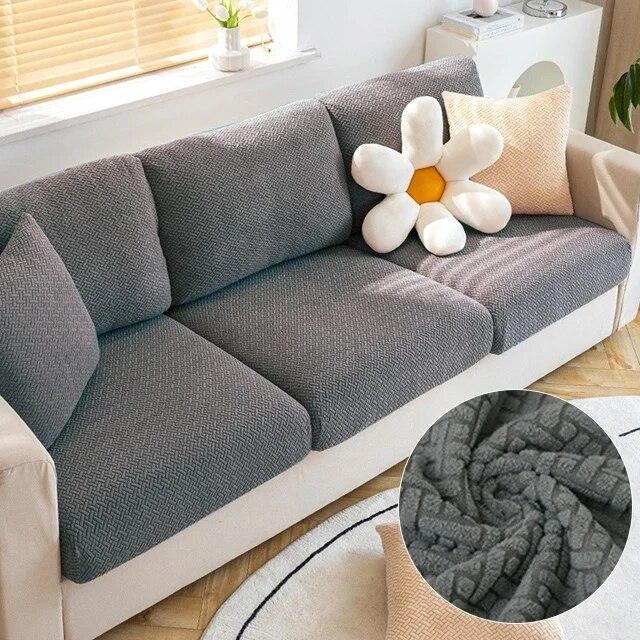 

Жаккардовый чехол для подушки на сиденье дивана, однотонный эластичный утолщенный чехол для дивана для гостиной, L-образный угловой чехол для дивана, чехлы для дивана Normal Size (S)-1pc
