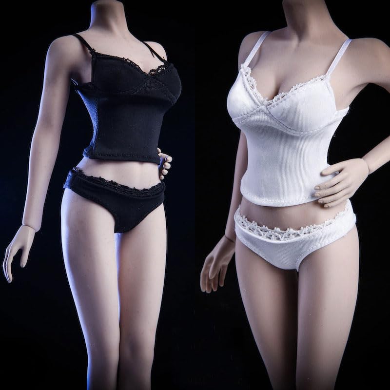 OBEST 16 Figure Doll Body Clothes Outfit Girl Camisole Underwear Set Prevents Body Staining (Black)