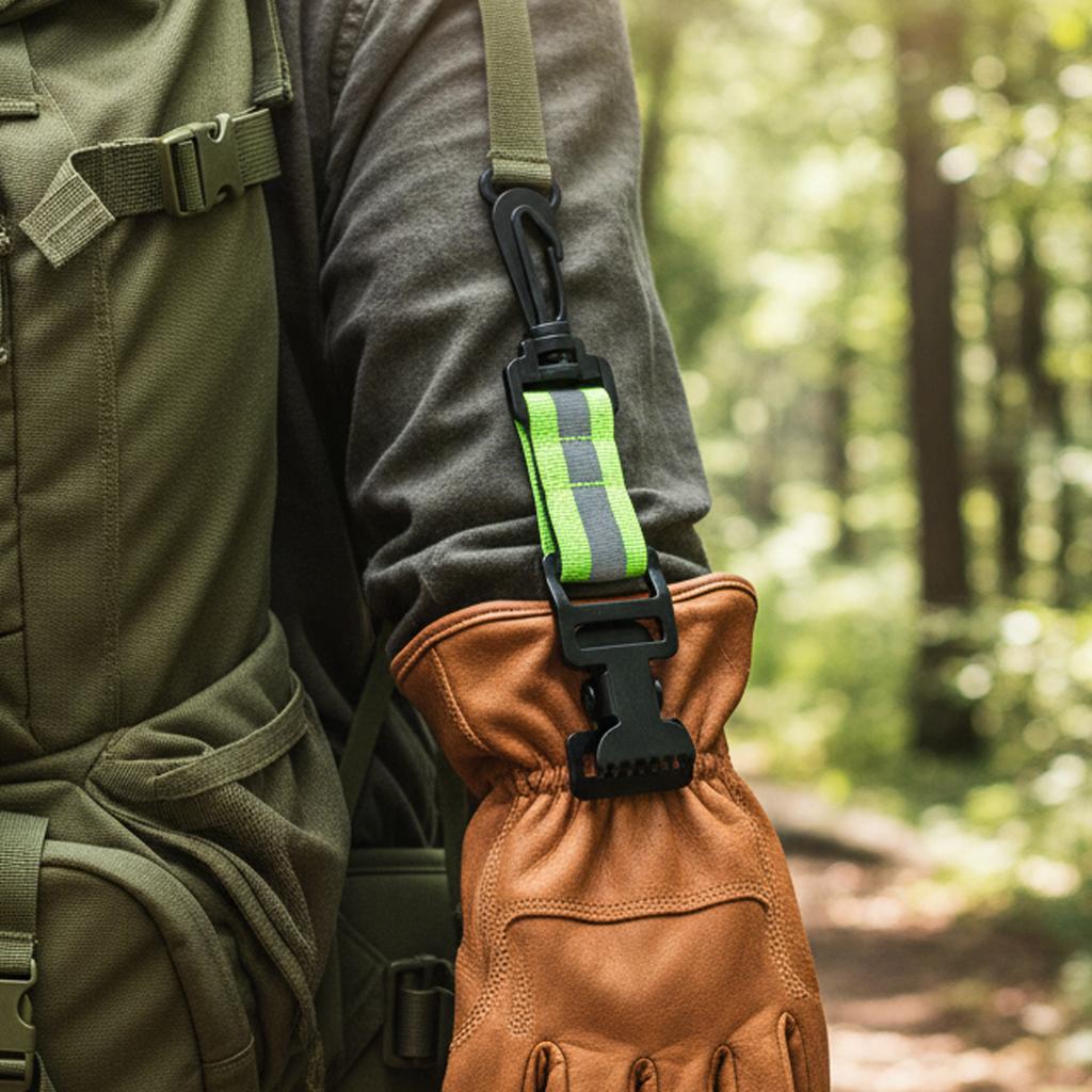 Nylon Glove Clip Carabiner for Outdoor Hiking Backpack Belt Firefighting Rescue Gear Durable Glove Holder Organizer Accessory