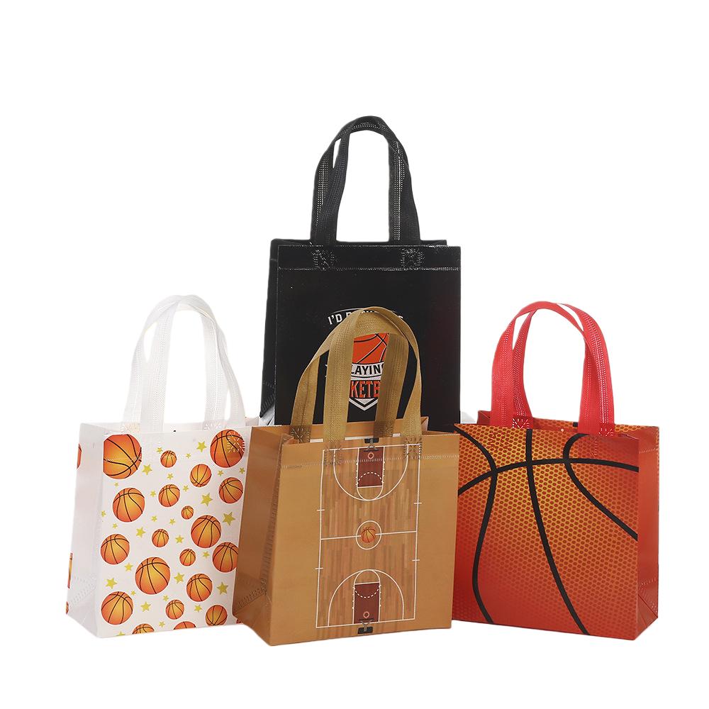 12/30pcs Basketball Gift Bags With Handles Paper Party Favor Bags For Sports Birthday Candy Treats Small Gifts And Giveaways