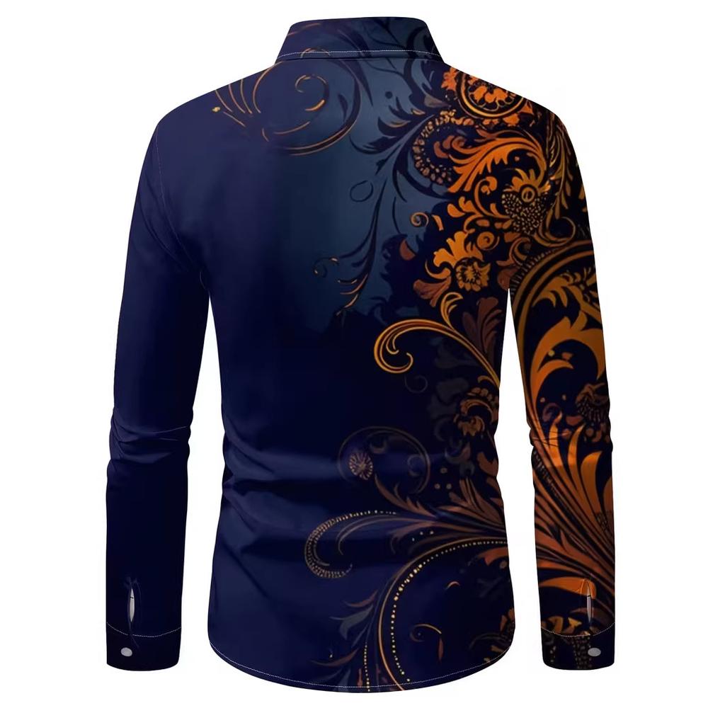 Spring And Autumn Men'S Long Sleeve Shirt