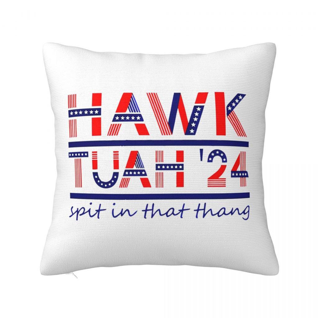 Hawk Tuah Spuug Op Dat Ding 2024 Kussensloop Grappige Meme Kussenhoezen Mode Rits Decor Kussenhoes voor Huis 45x45cm