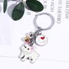 Enamel Golden Retriever Animal Bell Maltese Dog Pendant Pet Keyring Dog Keychain Pet Keychain