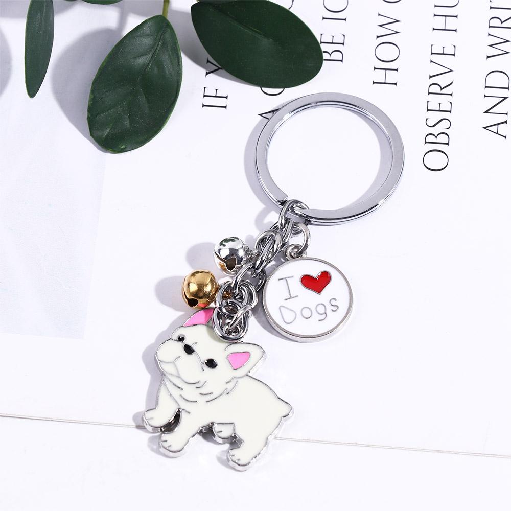 Enamel Golden Retriever Animal Bell Maltese Dog Pendant Pet Keyring Dog Keychain Pet Keychain