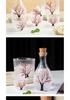 Cherry Blossom & Plum Glass Sake Set: Hand-Painted Pot & Cups