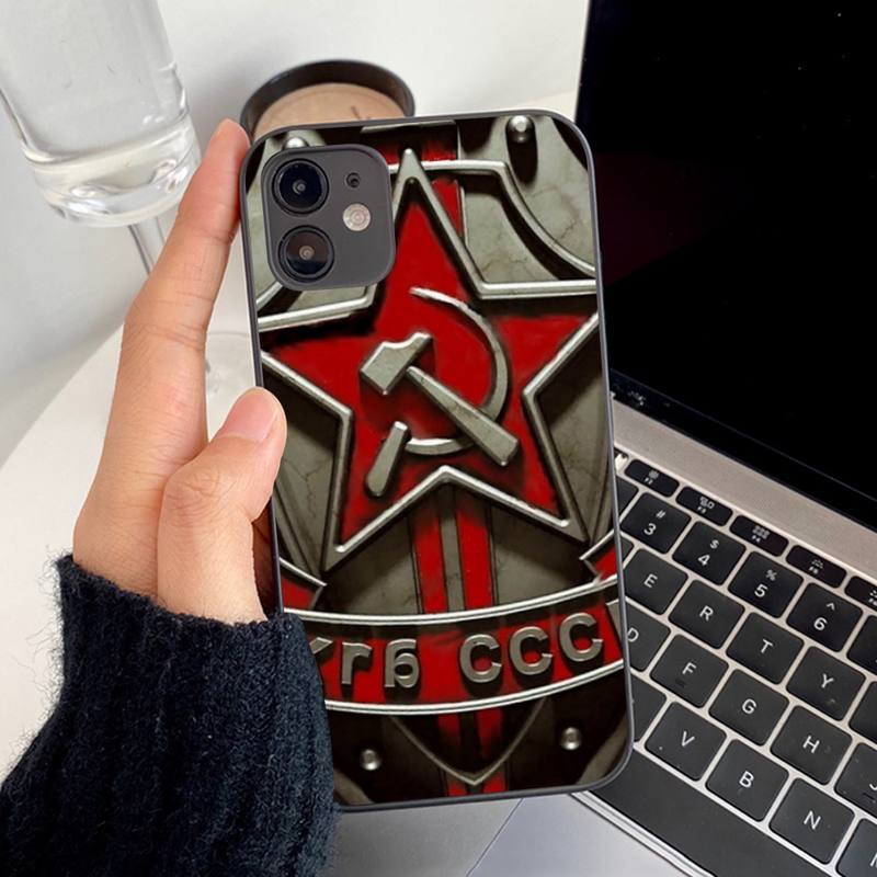 Soviet Union USSR Grunge Flag Phone Case for iphone 13 8 7 6S Plus X 5S SE 2020 XR 11 12 mini pro XS MAX
