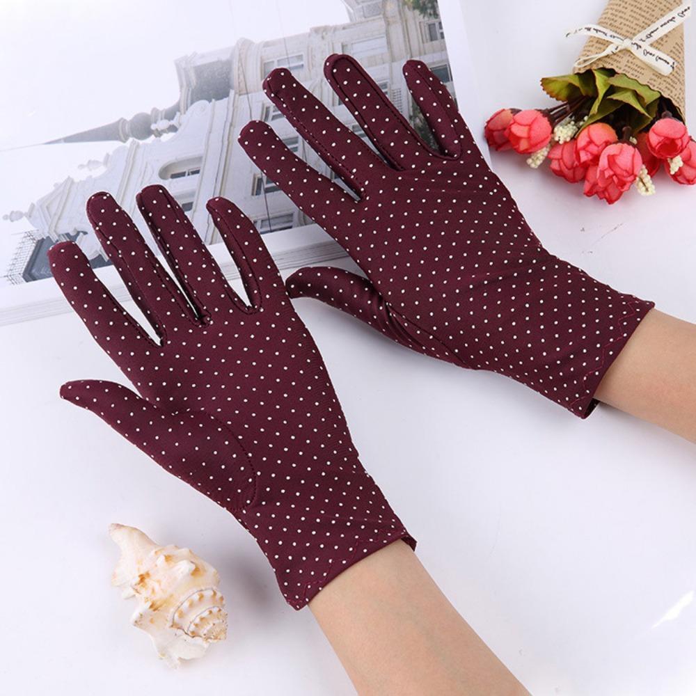 Summer Sunscreen Gloves Women Spring and Autumn Thin Electric Car Riding Etiquette Elastic Jewelry Lace UV Protection