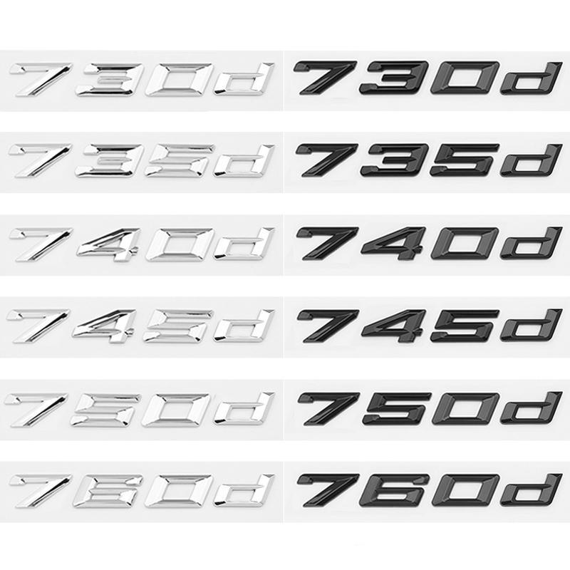 BMW Logo ABS Emblem Car Sticker Badge Decal for 730d 735d 740d 745d 750d 760d Body Trunk Decor