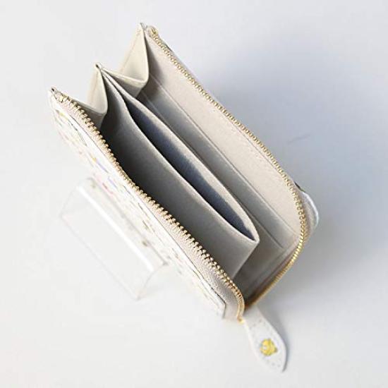 Yuzen Dye Zipper Mini Wallet Cat Calico Mike Lucky Charm Wallet Asakusa Bunko Leather Edo Komon [Asakusa Bunko] L-shaped
