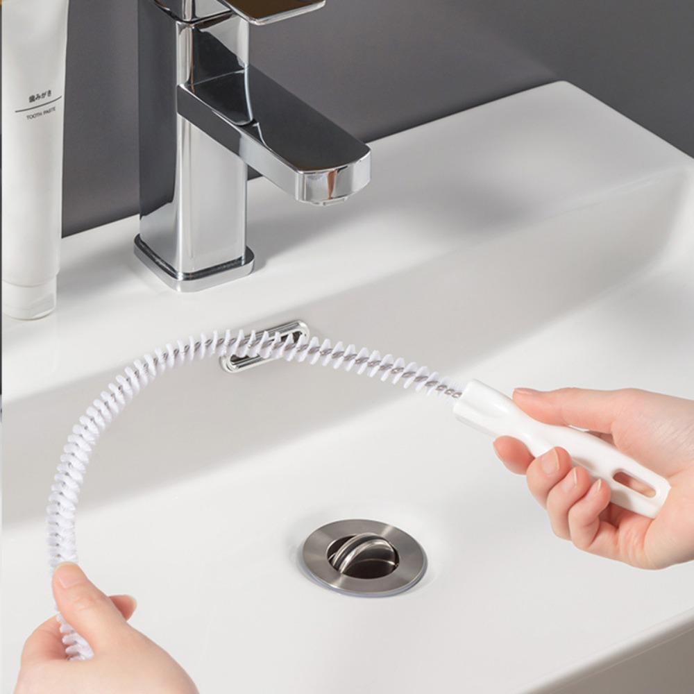 1pc Sink Drain Cleaning Brush, Drain Clog Remover, Bendable Sink Overflow Sewer Drain Brush For Bathroom Kitchen