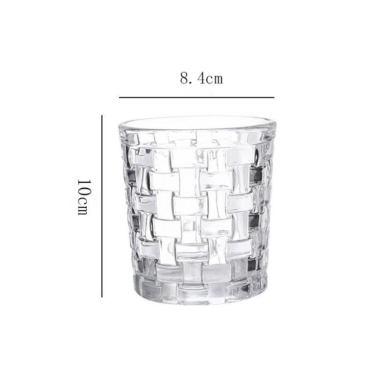 

1pcs Nordic Style Vine Woven Shaped Glass Cup Transparent Water Cup Juice Beverage Cup Light Luxury Cold Drink Mug Survival Gear