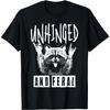ECTOUMOL Raccoon Unhinged and Feral Retro Racoon Meme Street Cat T-Shirt