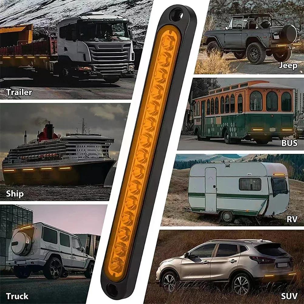 12V 24V Car Brake Light 15 Led Car Brake Light Bar Rear Brake Light Side Marker Turn Signal Stop Lamp Warning For Trailer Truck