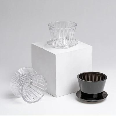 1 τεμ. Ακρυλικό Σετ Κύπελλο Φίλτρου Καφέ Pour Over Σχήματος Κέικ Επίπεδου Πάτου Κιτ Οικιακής Παρασκευής με Χαρτιά Φίλτρου Επαναχρησιμοποιήσιμο Εύκολο Καθάρισμα