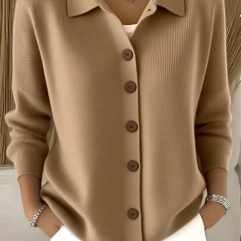European Style Button Knitted Sweater Cardigan Jacket Fall and Winter Solid Color Casual Fashion Women Clothing