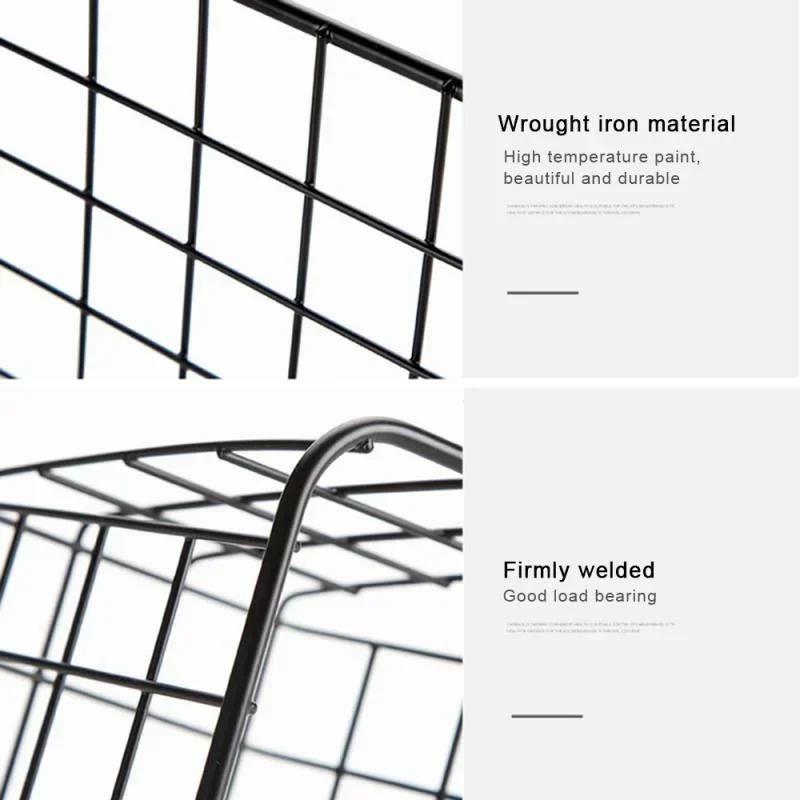 New Household Storage Wrought Iron Kitchen Seasoning Storage Basket Basket Rectangular Storage Box Wall Hanging Rack Accessories