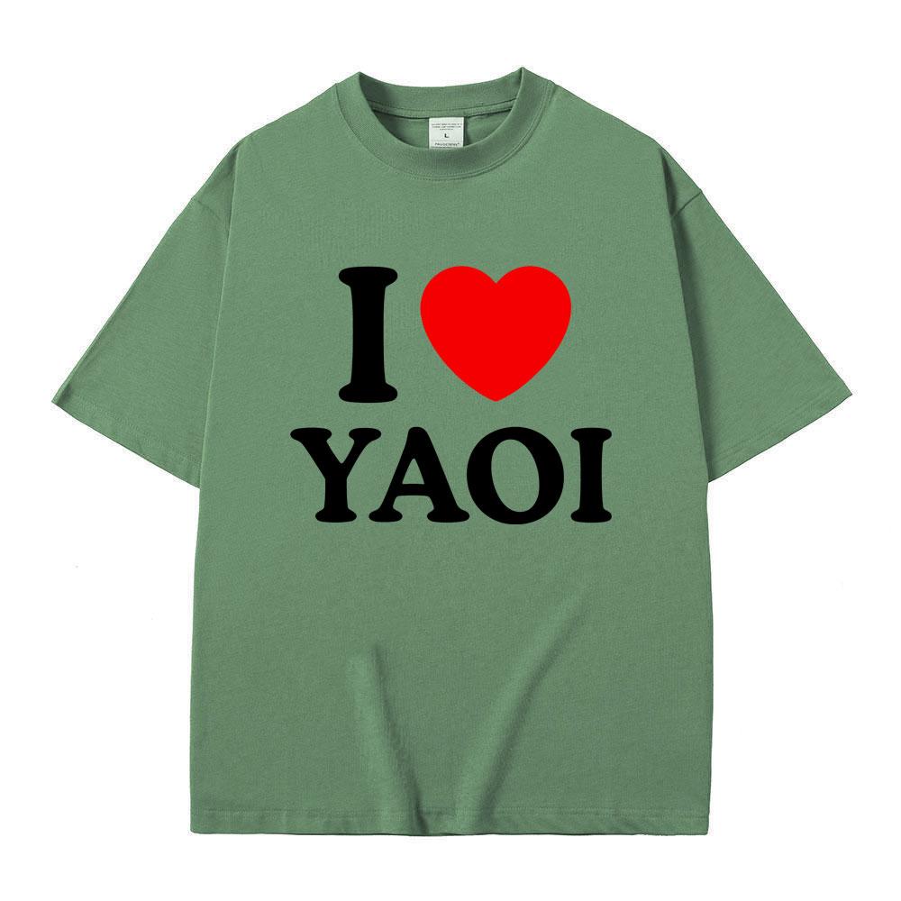 Funny I Love Yaoi Meme Tshirt Men Women Fashion Vintage Crewneck Tshirts Male Casual Cotton Oversized Short Sleeve T Shirts