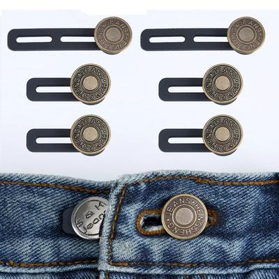 Neue 6 Stück Jeans- und Hosenknopf-Erweiterungen: Universeller Taillenerweiterer für Damen und Herren, Sofortige Gürtelerweiterungslösung