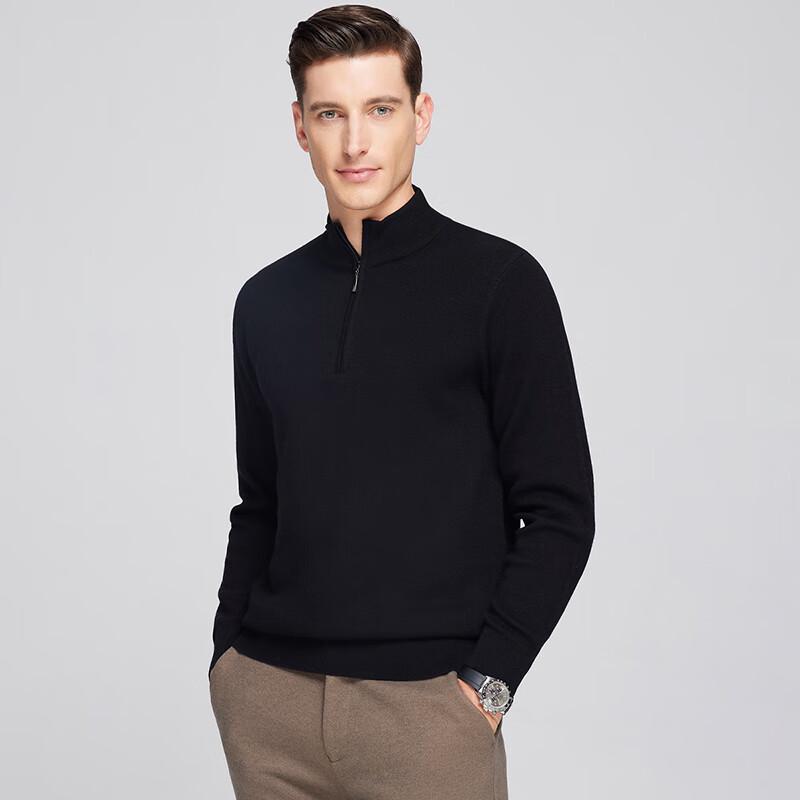 

Tuhuang Men s 2025 Autumn/Winter Half-Zip High-Neck Wool Sweater XL