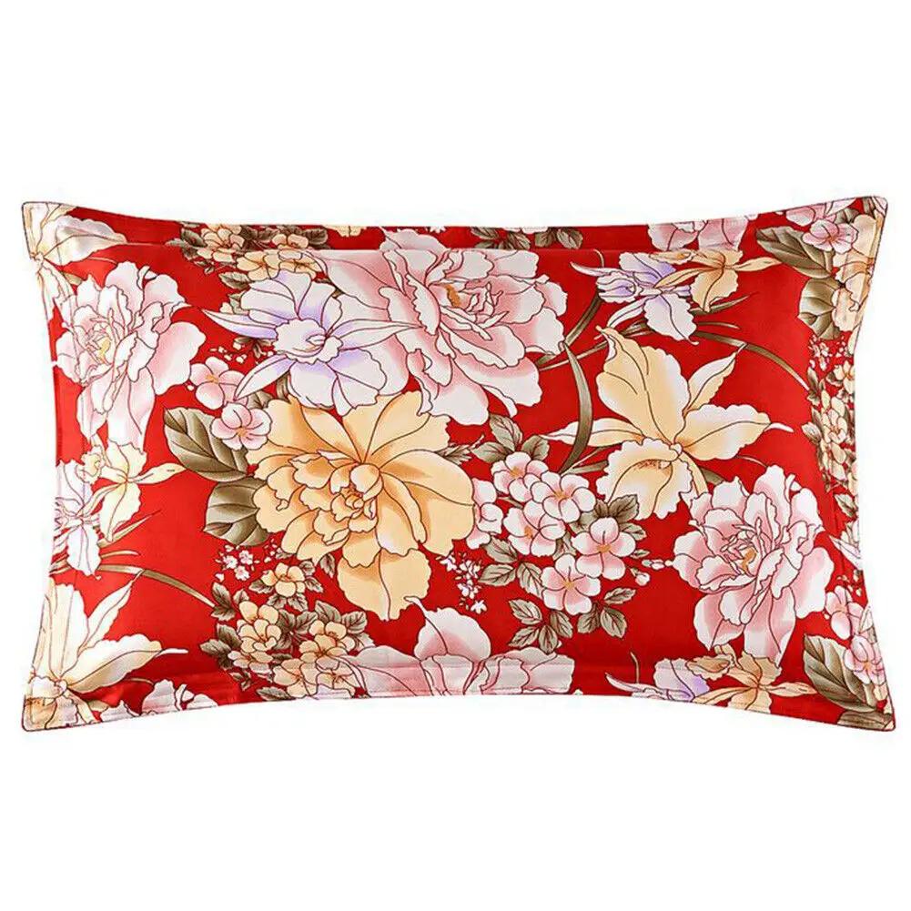 Pure Mulberry Silk Floral Pillowcase 25Momme Genuine Silk Retro Floral Pillowcover Home Cojines Soft Sofa Chair Coussin