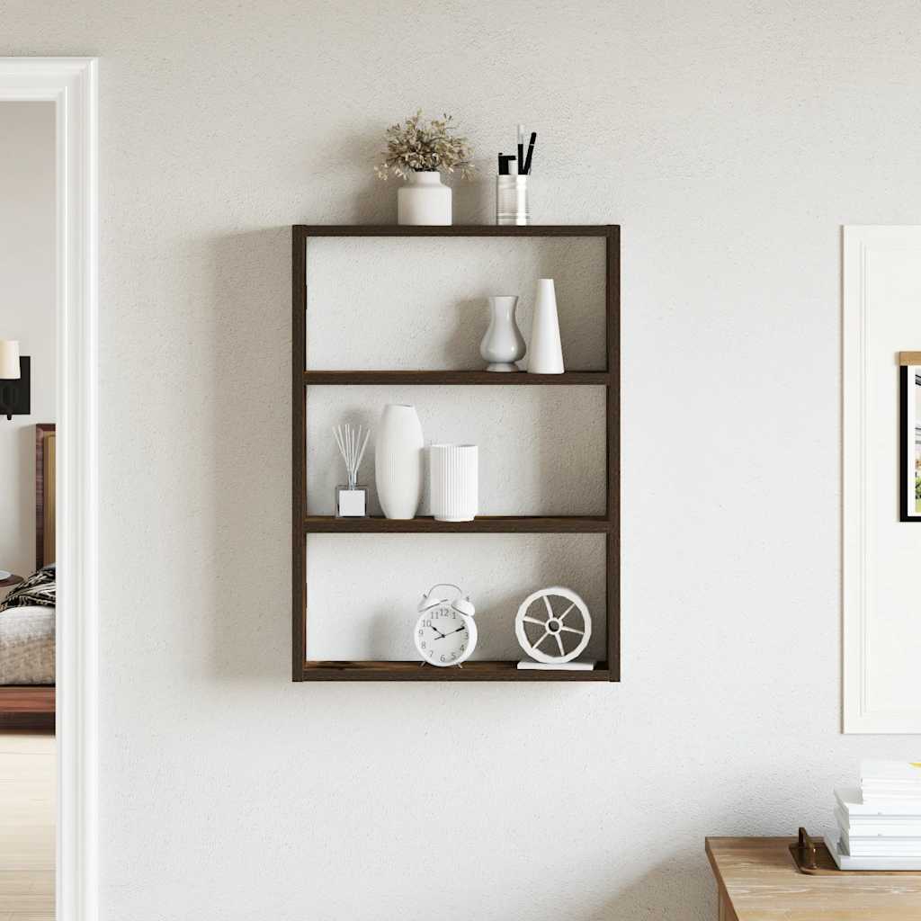 Wall Shelf Smoked Oak 43 X 9 X 60 Cm Wood Based Material