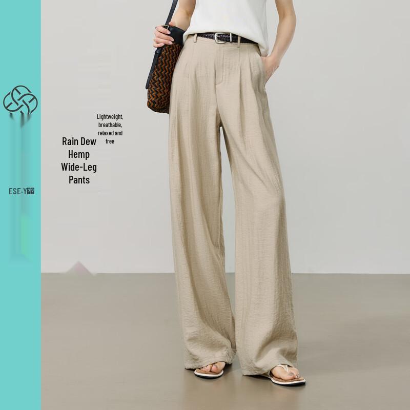 ESE-Y Women s Drapey Linen Blend Wide-Leg Pants 31