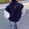 Unisex Vintage Letter Embroidery Baseball Jacket: Loose Fit for Spring & Autumn