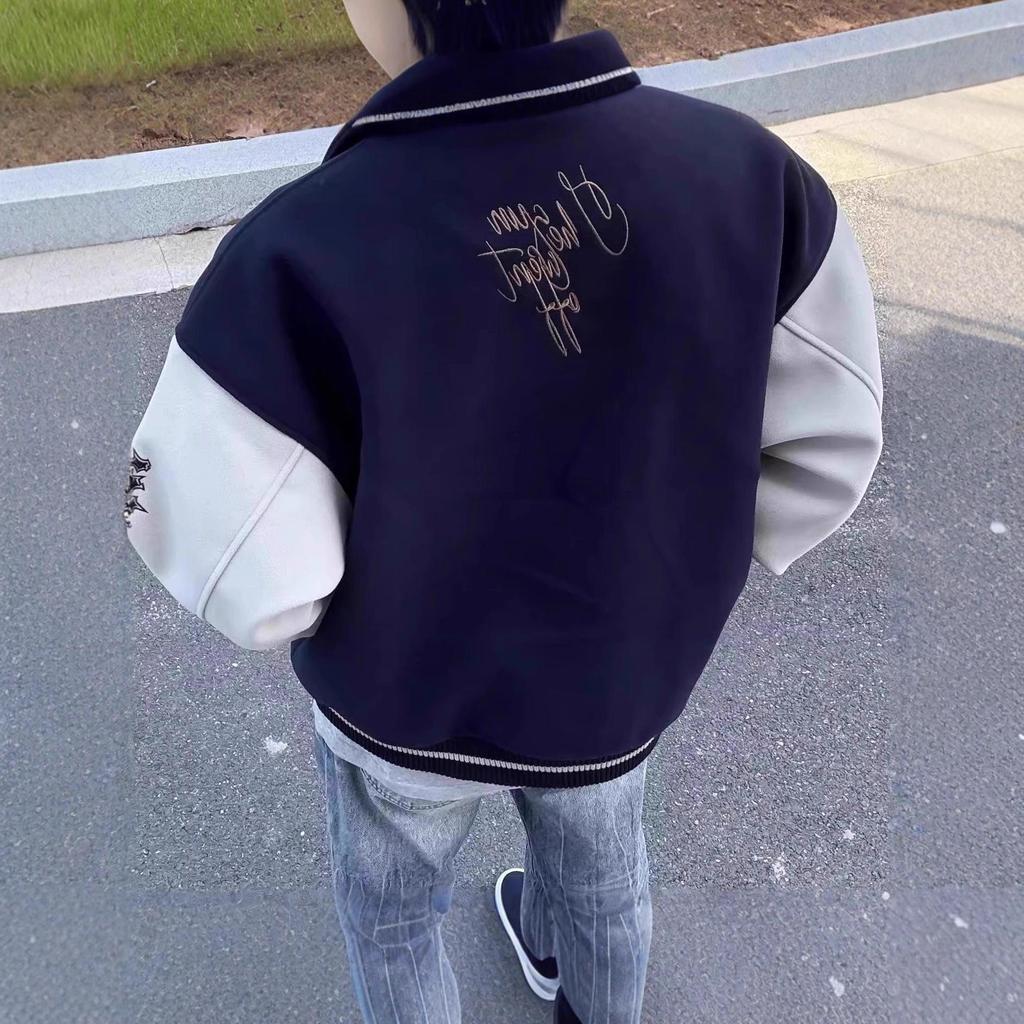 Unisex Vintage Letter Embroidery Baseball Jacket: Loose Fit for Spring & Autumn