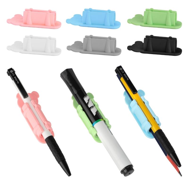 12Pcs Self Adhesive Pen Pencil Holder for Pen Pencil Marker Single Slot Pen Holder for Desk Wall Refrigerator Whiteboard