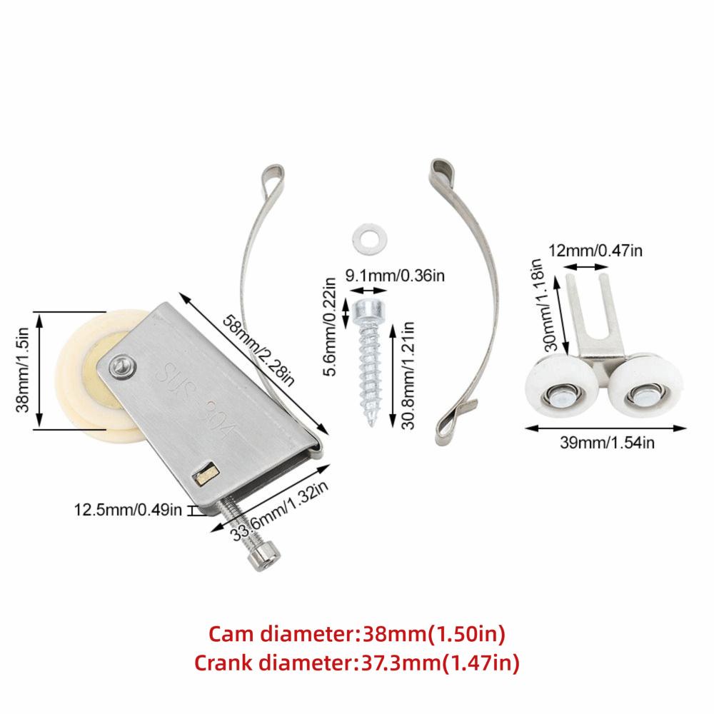 2PCS Precision Bearings Sliding Door Roller Concave Wheel Door Roller Assembly  Closet