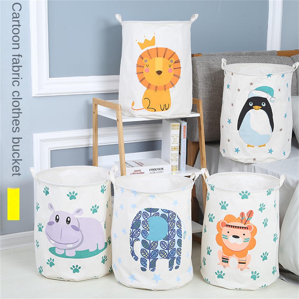 

Fabric Storage Barrel Cotton And Linen Fabric Collapsible Straight And Stylish Refreshing And Breathable Simple And Elegant