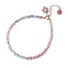 Flowers on the Road New natural strawberry crystal and gray moonstone crystal niche original design14K Women's bracelet