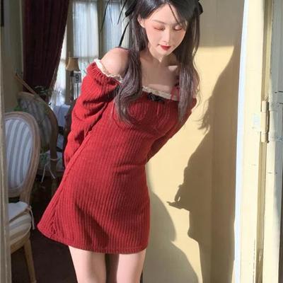 Jar Jeseň Nové Módne Midi Šaty s Dlhým Rukávom a Štvorcovým Výstrihom Dámske High Street Čipkované Patchworkové Šaty Vintage Elegantné Vestidos