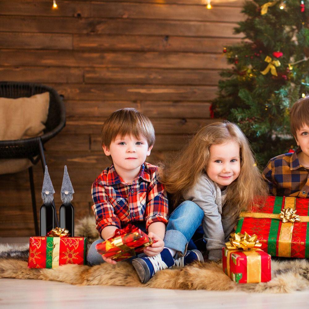 6pcs Reusable Faceless Doll Wine Bottle Cover Non-woven Merry Christmas Decoration  Home Xmas Decor